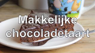 Makkelijke chocoladetaart recept [upl. by Aihsitan]