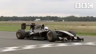 The Stig takes the F1style Lotus round the track  Top Gear  BBC [upl. by Eniotna]