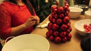 How To Make a Christmas Ornament Ball Tree [upl. by Notffilc]