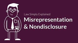 Misrepresentation and Nondisclosure  Contracts  Defenses amp Excuses [upl. by Nirok186]