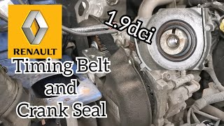 Renault Trafic 19dci F9Q Timing Belt Tensioning and Crankshaft Seal Nissan VauxhallOpel Suzuki [upl. by Inalej]