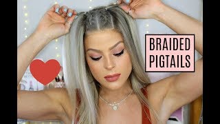 HAIR TUTORIAL  Braided Pigtails  Valerie pac [upl. by Cath954]