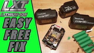 MAKITA BATTERY REPAIR GOT 2 WORKING AGAIN FOR FREE bl1860 bl1830 BL1840 makita 18v LXT tools [upl. by Akinohs]