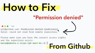 How to Fix quotPermission deniedquot Error From Github [upl. by Akima781]