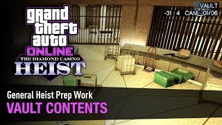 GTA Online The Diamond Casino Heist  Heist Prep Vault Contents [upl. by Enirak]