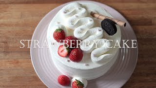 🍓Easy Genoise and Strawberry Whipped Cream Cake for Beginners  Korean Bakery Style [upl. by Nettie]