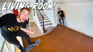 WE BUILT A SKATEPARK IN OUR HOUSE [upl. by Ahseined]