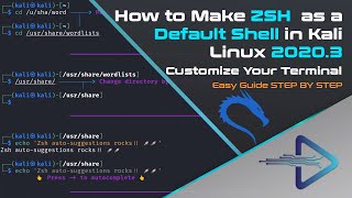 Make ZSH as a Default Shell in Kali Linux 20203  Customize Your Terminal [upl. by Matland]