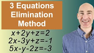 Solving Systems of 3 Equations Elimination [upl. by Ttocs]