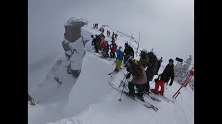 How to drop into Corbets Couloir when hard packed [upl. by Daggett]