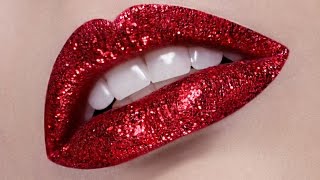 Red Lips Glitter Makeup Tutorial [upl. by Glynnis358]