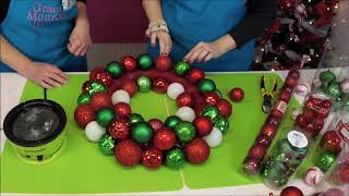 DIY Christmas Crafts  How to Make a Christmas Ball Ornament Wreath [upl. by Kalle]