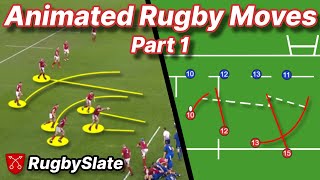 The BEST Rugby Moves Compilation  Animated Playbook  Part 1  RugbySlate [upl. by Noswal]