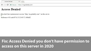 Fix Access Denied you dont have permission to access on this server [upl. by Socher]