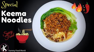 Chicken Keema Noodles  Boudha ko Special KEEMA NOODLES  Tibetan Keema Noodles  Yummy Food World [upl. by Bocyaj]