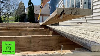 Rebuilding a Deck Part 1  Removal of Wood Down to Framing Structure [upl. by Ck]