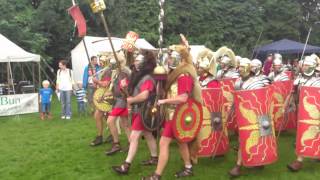 Roman Reenactment at the Amphitheatre in Caerleon Marching In [upl. by Gustavus]