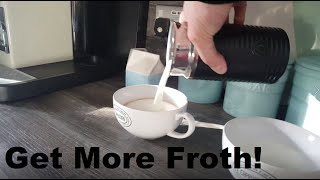 How to Get More Froth from Your Nespresso Coffee Aeroccino  Nespresso tips and help [upl. by Assanav]