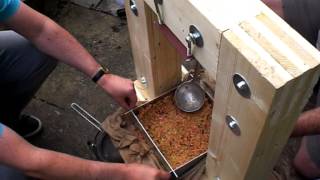 Pressing Apples with my homebuilt cider press [upl. by Yboj]