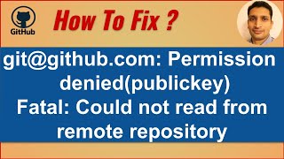 How to fix github permission denied publickey fatal could not read from remote repository [upl. by Deidre]