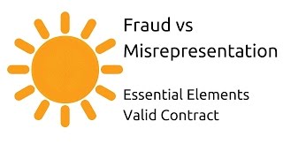 Fraud vs Misrepresentation  Other Essential Elements of a Valid Contract  CA CPT  CS amp CMA [upl. by Atnohs]