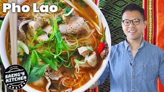 Lao Pho  How to make Pho Lao  Lao Food from Saeng’s Kitchen [upl. by Murdoch]