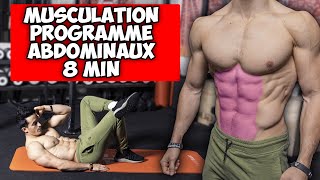 ABDOMINAUX PROGRAMME MUSCULATION 8 MINUTES haltère [upl. by Nollid730]