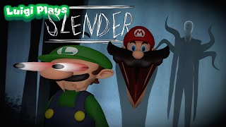 Luigi Plays SLENDERRR with Mario [upl. by Heller]